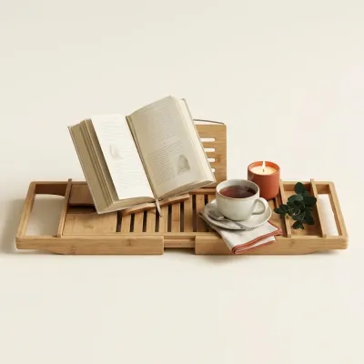 Illustration of Royal Craft Wood Bamboo Bathtub Caddy