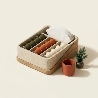 Illustration of Coffee Station Organizer Basket
