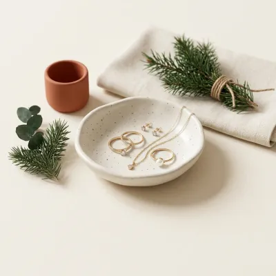 Illustration of Ceramic Jewelry Trinket Dish