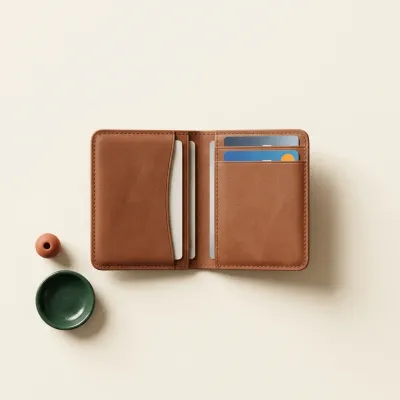 Illustration of Slim RFID-Blocking Leather Wallet